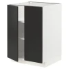 METOD Podni element s policama/2 vrata, bela/Nickebo boja antracita, mat, 60x60 cm