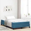 Vidaxl Postelja boxspring z vzmetnico Temno modra 120 x 200 cm Žamet