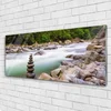 tulup.si Slika na akrilnem steklu Forest river stream gore 125x50 cm 2 obešalnika