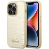 Maska Guess Hc PU Croco Metal Outline za iPhone 14 Pro 6.1 zlatna (GUHCP14LHGCRHD)