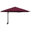 Vidaxl Vrtni dežnik z LED lučmi Bordeaux rdeča 248 x 248 x 148 cm