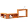 MAISON CHIC Nočna omarica - Nočna miza z mizo voščeno rjava 222x122x75 cm trdna borovina, (21688224)