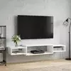 vidaXL Stenska TV omarica Montaža za steno Bela 140 x 28 x 21 cm