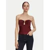 Guess Top W6YR37 Z1042 Bordo rdeča Slim Fit