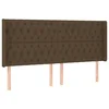 Vidaxl Vzglavje z ušesi temno rjavo 203x16x118/128 cm blago