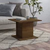 Greatstore Klubska mizica rjavi hrast 55,5x55,5x40 cm iverna plošča