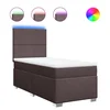 Vidaxl Box spring postelja z vzmetnico temno rjava 90x200 cm blago