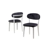 Hanah Home set trpezarijskih stolica Onex 4 kom, antracit bukle tkanina, bele drvene noge
