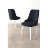 Hanah Home Set stolica Newa, 46x94x46 cm, 6 komada, Antracit-bele