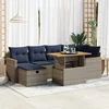 7-dijelni set vrtnih sofa od poliratana s jastucima sivi bagrem
