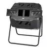 VEVOR Kompostnik z dvojno komoro kompostni boben 735x625x955 cm črn