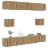 6-dijelni set TV ormarića montiran na zid Artisan Oak