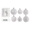 Lilium Kugle set/6  6-8 cm belo/ srebrne 50380