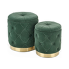 SET 2x Tabure POLLY pr. 40/44 cm zelena/zlata