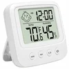Digitalni osvetljen LCD termometer higrometer budilka bela