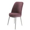 Hanah Home set trpezarijskih stolica Dexa 6 kom, puder roze tkanina Babyface, hromirane metalne noge