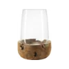 LEONARDO TERRA Hurricane Lamp with Teak Socket 45 cm Handmade 084416