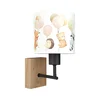 Brilagi - Zidna lampa BOBO WOOD 1xE27/25W/230V hrast/crna/bela/životinjice