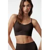Trendyol Dark Brown Seamless Strappy Knitted Bustier