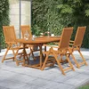 5-dijelni vrtni blagovaonski set od masivnog bagremovog drva 120-170 cm