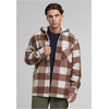 Big Check Hooded Shirt Jacket White Sand/Brown