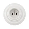 Bohemia-Design - Porcelanasta retro stenska vtičnica z okvirjem 250V/16A bela