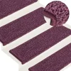 Prostirke za stepenice 15 kom 65x21x4 cm tamnoljubičaste pravokutne rubove
