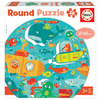 Puzzle pre najmenších okrúhle Vehicles in the City Round Educa zvieratká cestujú 28 dielov 48 cm priemer od 3 rokov EDU18907