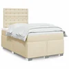 vidaXL vidaXL Box spring postelja z vzmetnico krem 120x190 cm blago, (21321623)