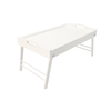 AtmoWood Lesena servirna mizica za v posteljo 50 x 30 cm bela