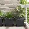 Kvadratna posuda za cvijeće 6 pcs Crna 36 x 36 x 2.5 cm