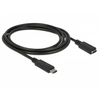 Kabel DELOCK, USB-C 3.1 (M) na USB-C 3.1 (Ž), 1.5m, črn