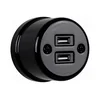 Elhard - Keramička retro utičnica 2xUSB-A crna