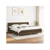 Den Box spring postelja z vzmetnico temno rjav 200x200 cm blago