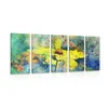 5-delna slika rumeni cvet z vintage pridihom - 150x75