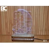 Black Cut 3D Lampa Meda I mesec Zelena