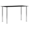 Blagovaonski stol crni 120 x 60 x 75 cm od kaljenog stakla