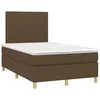 Vidaxl Box spring postelja z vzmetnico temno rjava 120x190 cm blago