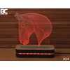 Black Cut 3D Lampa Glava konja, Crvena