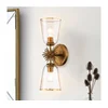 Quoizel STARING-2WB-DG-CLEAR - Zidna svetiljka STARING 2xE27/40W/230V, bakrena