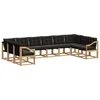Set vanjskih sofa s jastukom 10 pcs Bijela i crna