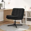 vidaXL Vrtilna sproščujoča stol z blazino Drugo Črna 63 x 75 x 76 cm Žamet