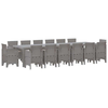 Vrtni set za objed 15 pcs Svijetlo sive, taupe Polt ratan
