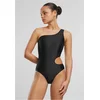 Womens Asymmetrical Cut Out Swimsuit - Black