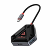 White Shark USB Hub Hexagon 6u1, Type-C, Crno-srebrni