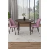 Hanah Home trpezarijski set Tor, sto i 2 stolice, ploča u dekoru drveta Baroque, roze tkanina Babyface
