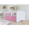Otroška postelja Ourbaby s ograjico - roza-bela 160x80 cm,postelja brez skladiščnega prostora