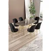 Lena - Anthracite, Gold, Black AnthraciteGoldBlack Dining Table & Chairs Set (7 Pieces)