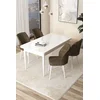 Hanah Home Set Trpezarijski sto i 4 stolice Arp, Braon-beli