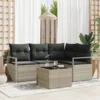 Set sofe 5 pcs Svjetlosiva poliratan